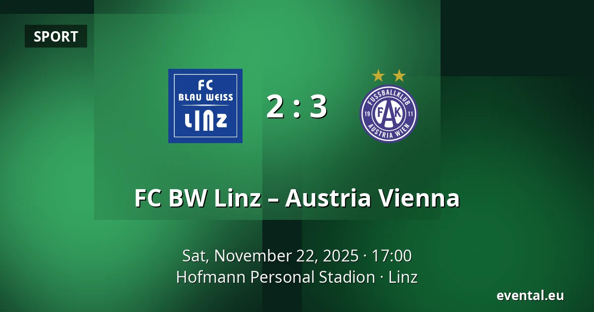 FC BW Linz – Austria Vienna — Hofmann Personal Stadion, Linz