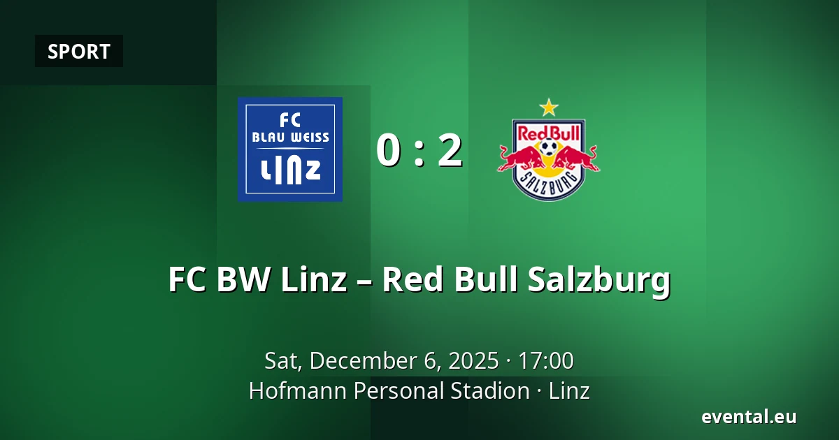 FC BW Linz – Red Bull Salzburg — Hofmann Personal Stadion, Linz