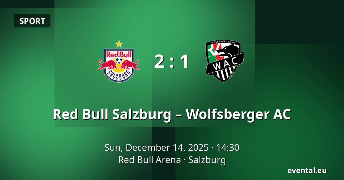 Red Bull Salzburg – Wolfsberger AC — Red Bull Arena, Salzburg