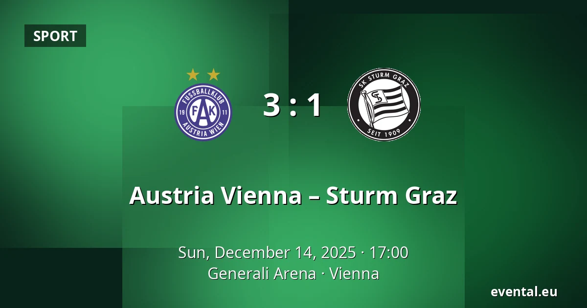Austria Vienna – Sturm Graz — Generali Arena, Vienna