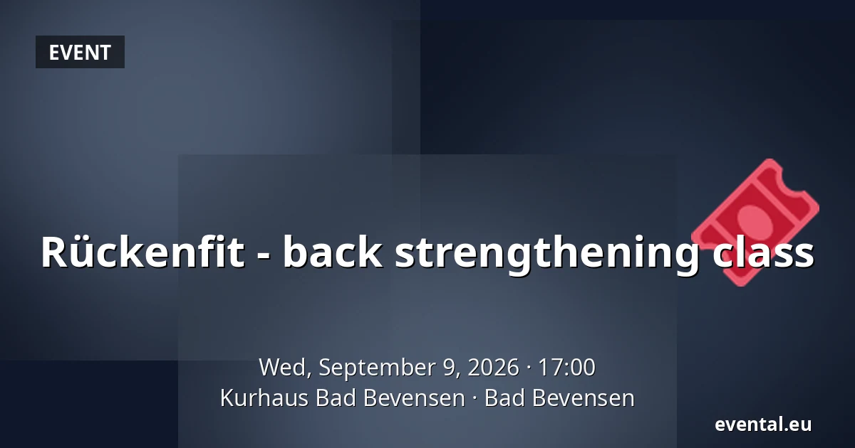 Rückenfit - back strengthening class — Kurhaus Bad Bevensen, Bad Bevensen