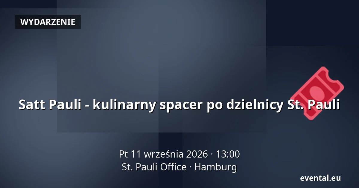 Satt Pauli - kulinarny spacer po dzielnicy St. Pauli — St. Pauli Office, Hamburg