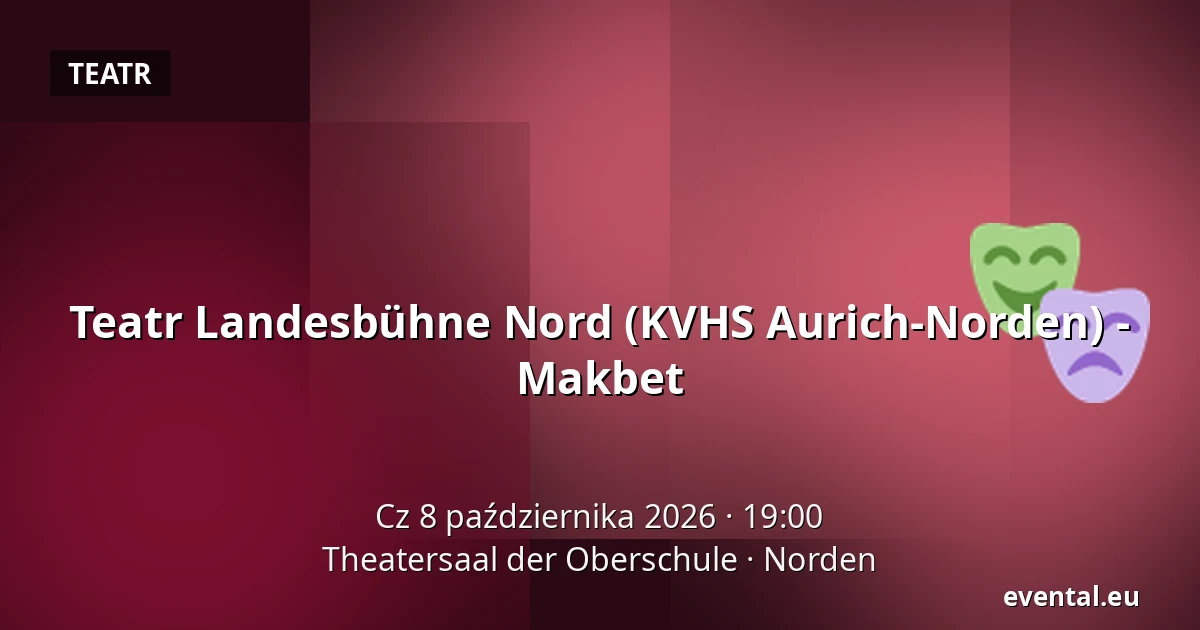 Teatr Landesbühne Nord (KVHS Aurich-Norden) - Makbet — Theatersaal der Oberschule, Norden