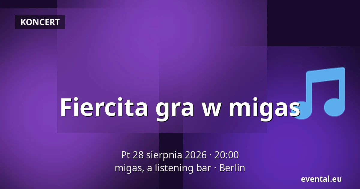 Fiercita gra w migas — migas, a listening bar, Berlin