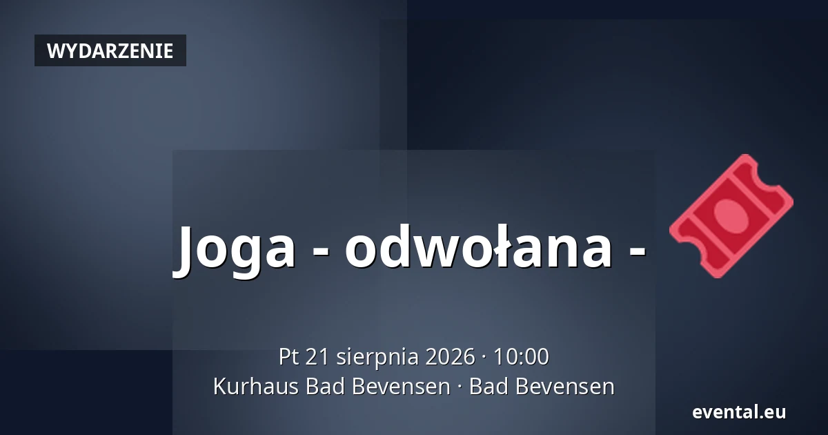 Joga - odwołana - — Kurhaus Bad Bevensen, Bad Bevensen