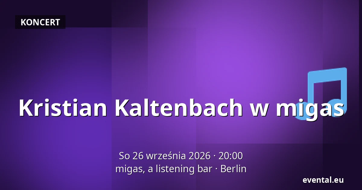 Kristian Kaltenbach w migas — migas, a listening bar, Berlin
