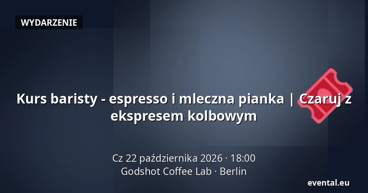 Kurs baristy - espresso i mleczna pianka | Czaruj z ekspresem kolbowym — Godshot Coffee Lab, Berlin