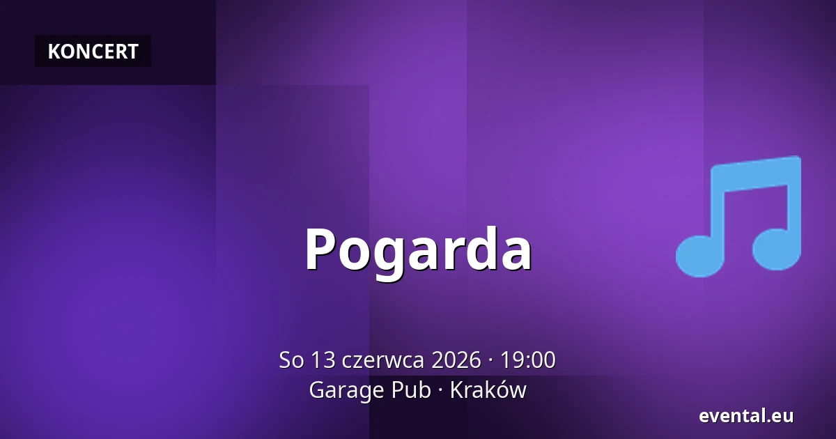 Pogarda — Garage Pub, Kraków