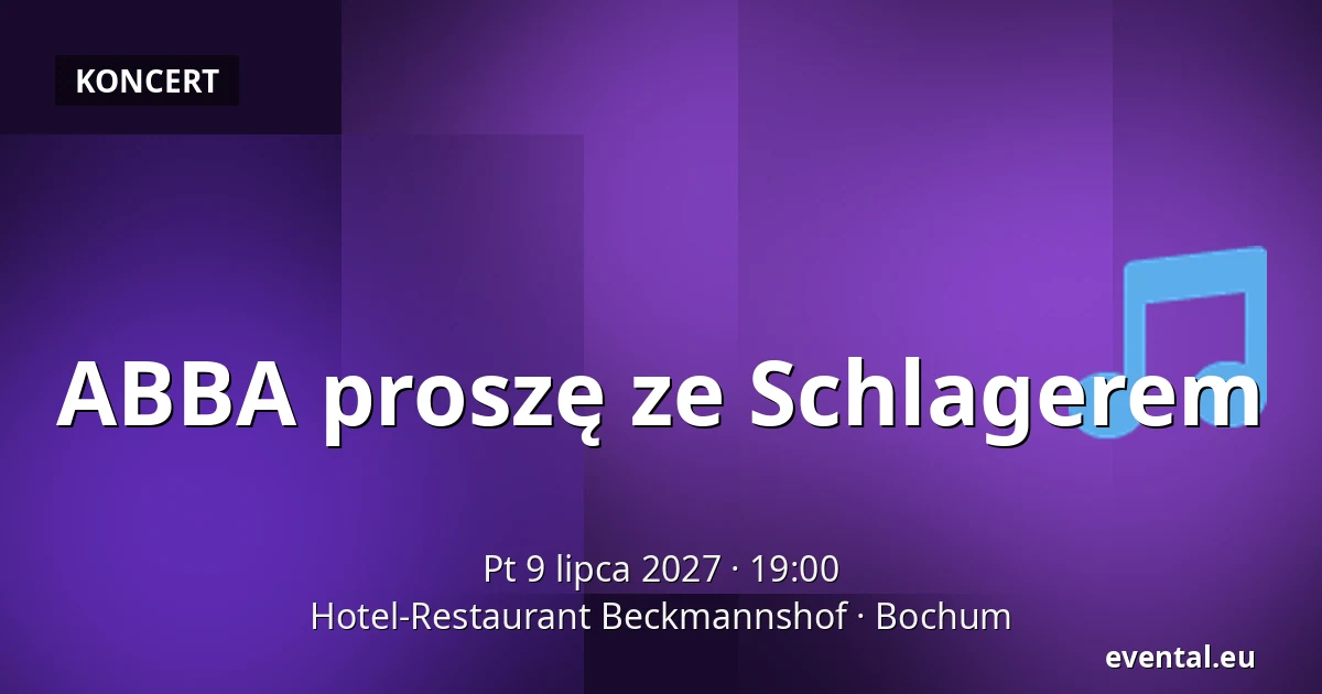 ABBA proszę ze Schlagerem — Hotel-Restaurant Beckmannshof, Bochum