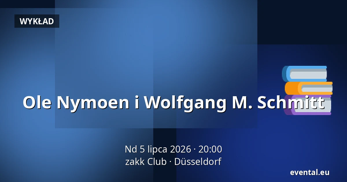 Ole Nymoen i Wolfgang M. Schmitt — zakk Club, Düsseldorf
