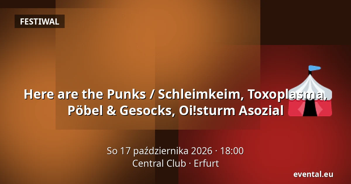 Here are the Punks / Schleimkeim, Toxoplasma, Pöbel & Gesocks, Oi!sturm Asozial — Central Club, Erfurt