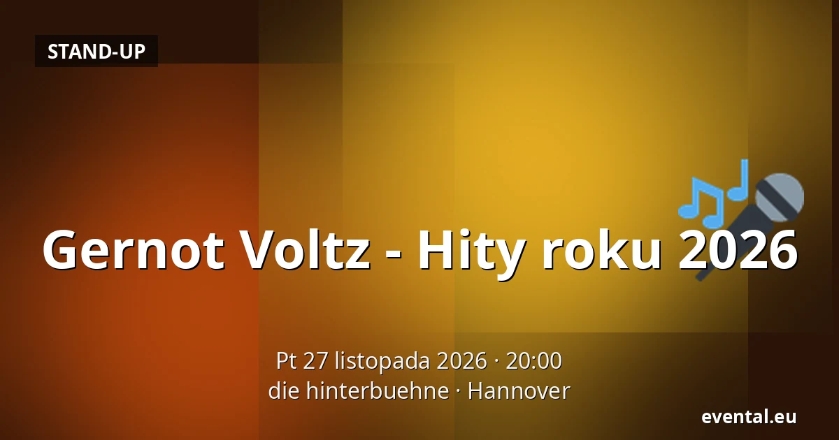 Gernot Voltz - Hity roku 2026 — die hinterbuehne, Hannover