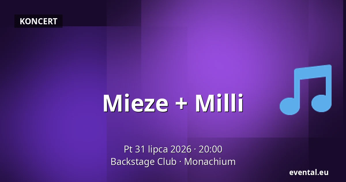 Mieze + Milli — Backstage Club, Monachium