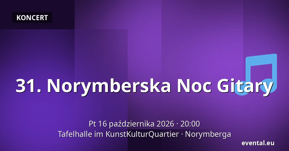 31. Norymberska Noc Gitary — Tafelhalle im KunstKulturQuartier, Norymberga