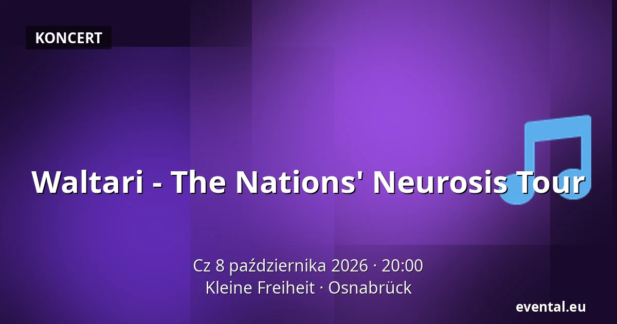 Waltari - The Nations' Neurosis Tour — Kleine Freiheit, Osnabrück