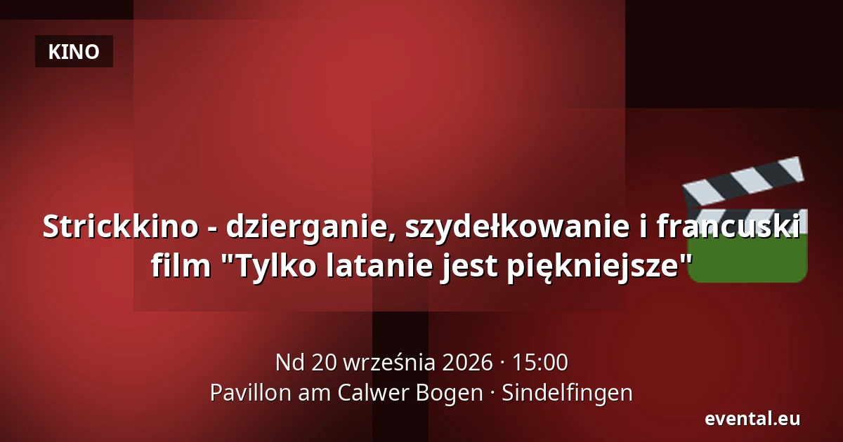 Strickkino - dzierganie, szydełkowanie i francuski film "Tylko latanie jest piękniejsze" — Pavillon am Calwer Bogen, Sindelfingen