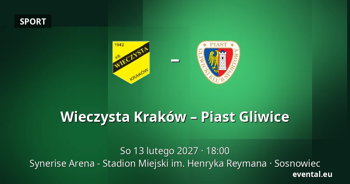 Wieczysta Kraków – Piast Gliwice — Synerise Arena - Stadion Miejski im. Henryka Reymana, Sosnowiec