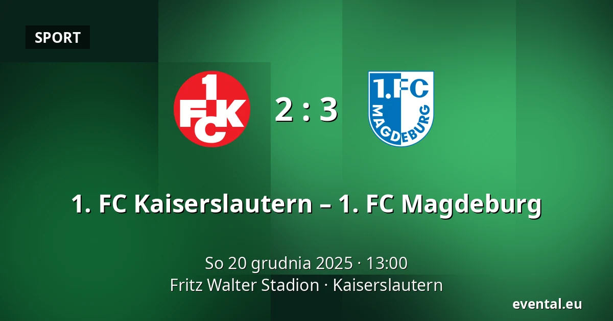 1. FC Kaiserslautern – 1. FC Magdeburg — Fritz Walter Stadion, Kaiserslautern