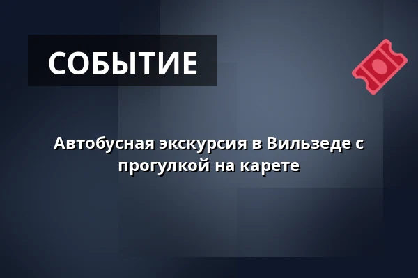 Автобусная экскурсия в Вильзеде с прогулкой на карете — Kurhaus Bad Bevensen, Bad Bevensen