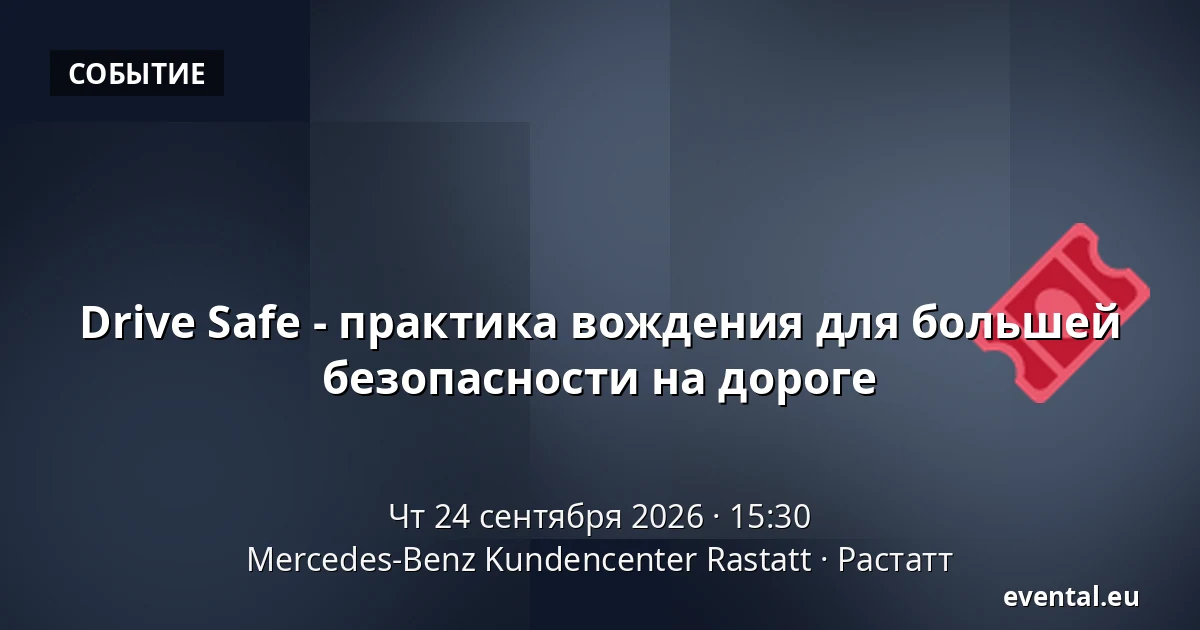 Drive Safe - практика вождения для большей безопасности на дороге — Mercedes-Benz Kundencenter Rastatt, Растатт