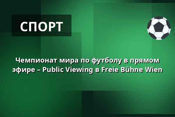 Чемпионат мира по футболу в прямом эфире – Public Viewing в Freie Bühne Wien — Freie Bühne Wien – das Theater auf der Wieden, Вена