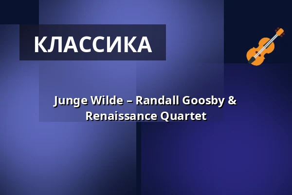Junge Wilde – Randall Goosby & Renaissance Quartet — Konzerthaus Dortmund, Dortmund