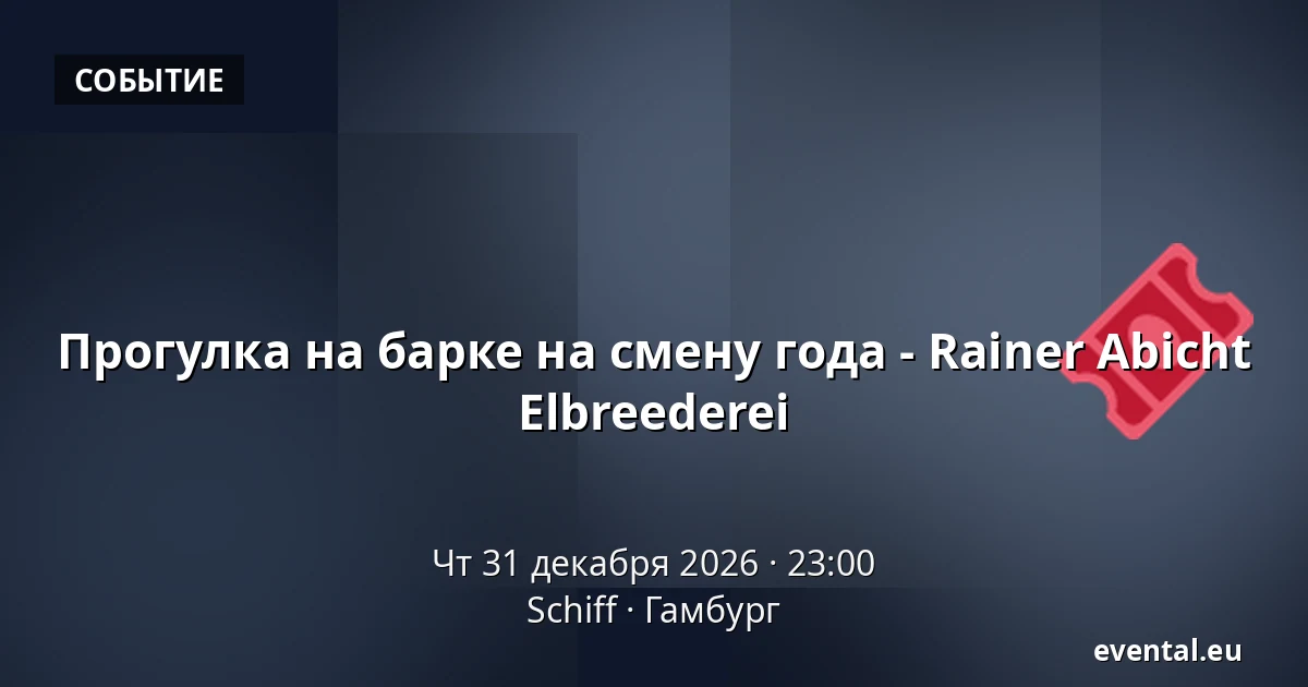 Прогулка на барке на смену года - Rainer Abicht Elbreederei — Schiff, Гамбург