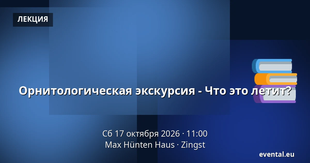 Орнитологическая экскурсия - Что это летит? — Max Hünten Haus, Zingst