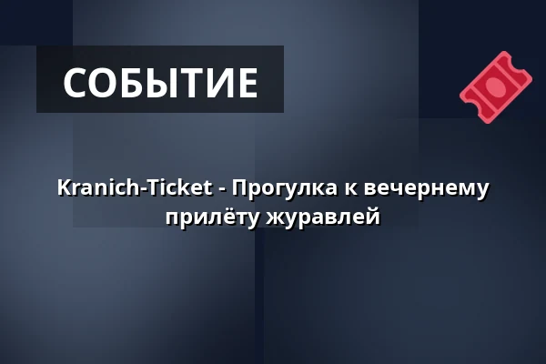 Kranich-Ticket - Прогулка к вечернему прилёту журавлей — Nationalpark-Information Federow, Kargow OT Federow