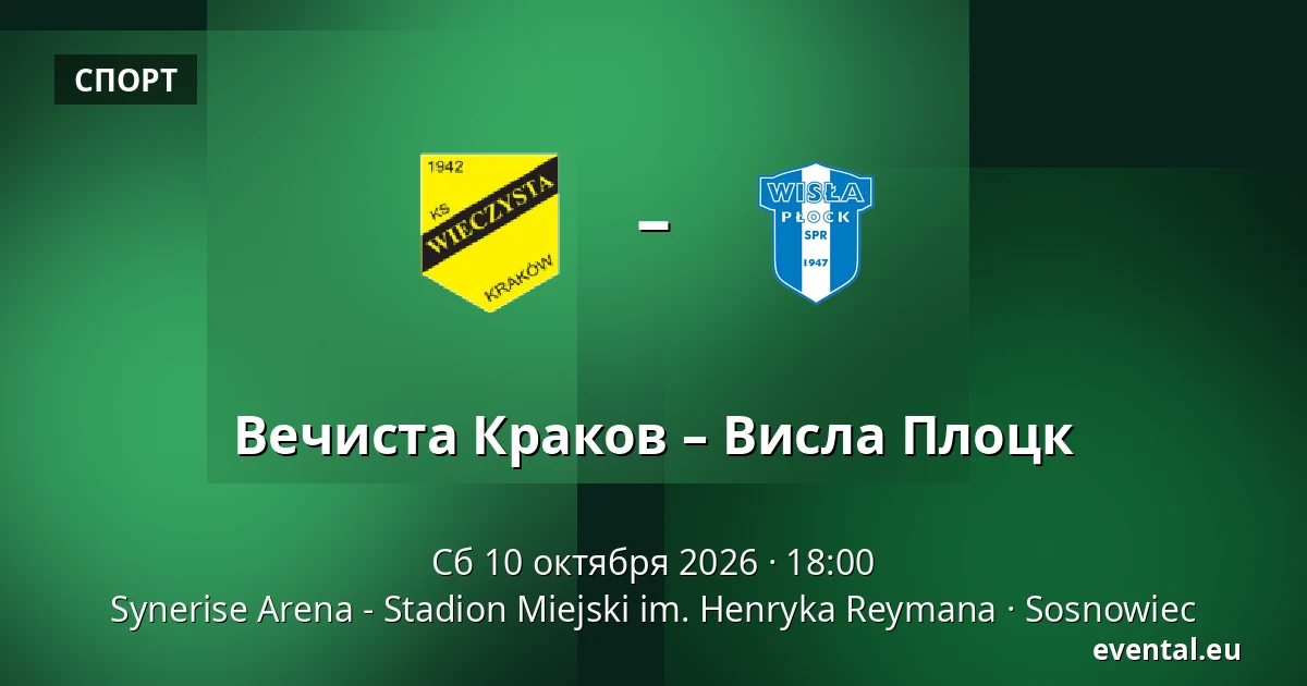 Вечиста Краков – Висла Плоцк — Synerise Arena - Stadion Miejski im. Henryka Reymana, Sosnowiec