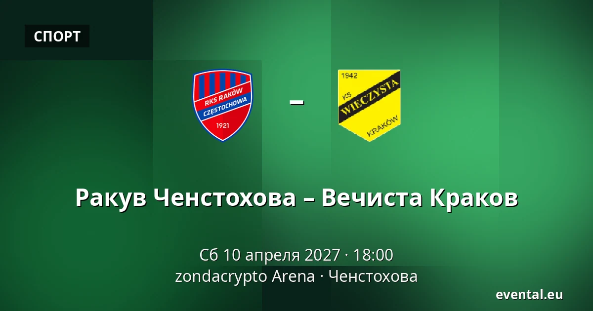 Ракув Ченстохова – Вечиста Краков — zondacrypto Arena, Ченстохова