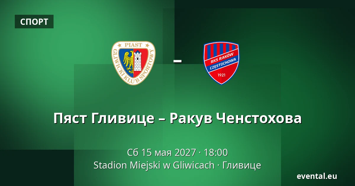 Пяст Гливице – Ракув Ченстохова — Stadion Miejski w Gliwicach, Гливице