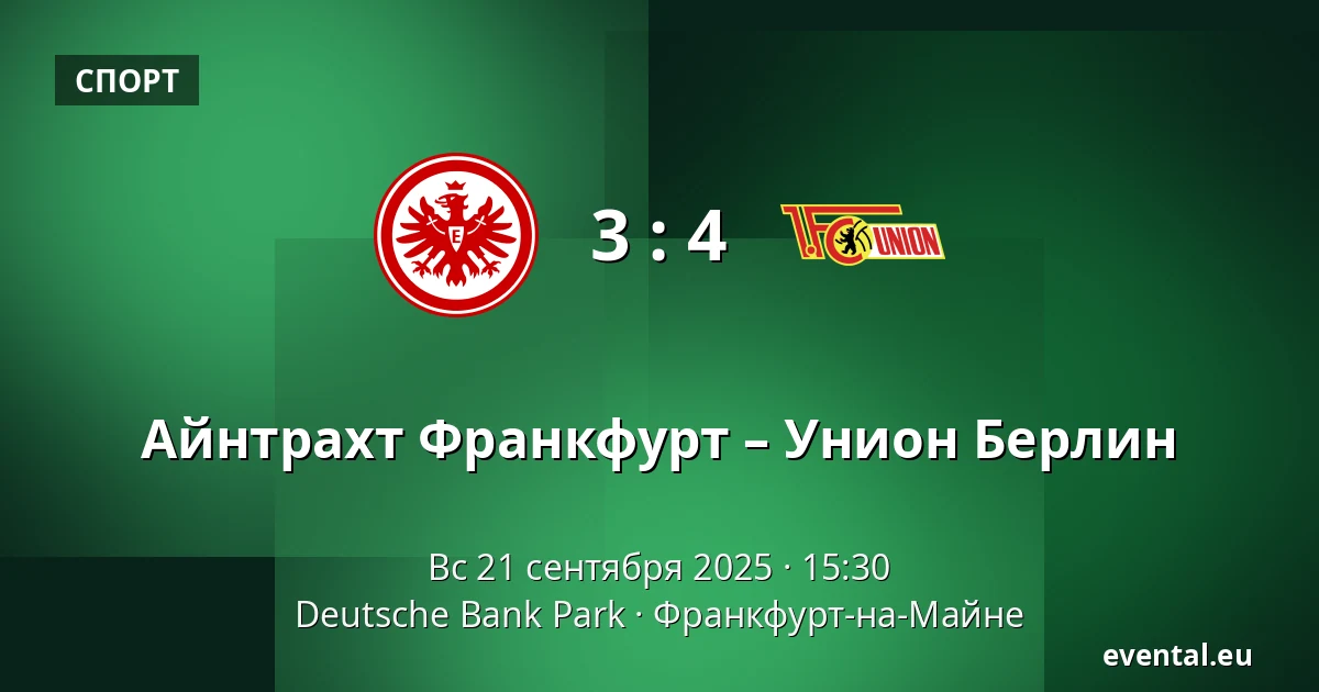 Айнтрахт Франкфурт – Унион Берлин — Deutsche Bank Park, Франкфурт-на-Майне