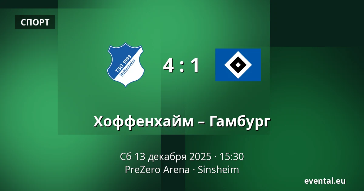 Хоффенхайм – Гамбург — PreZero Arena, Sinsheim
