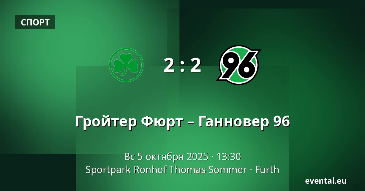 Гройтер Фюрт – Ганновер 96 — Sportpark Ronhof Thomas Sommer, Furth