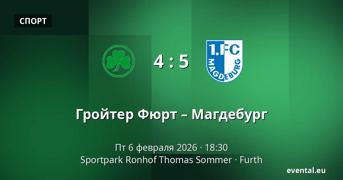 Гройтер Фюрт – Магдебург — Sportpark Ronhof Thomas Sommer, Furth
