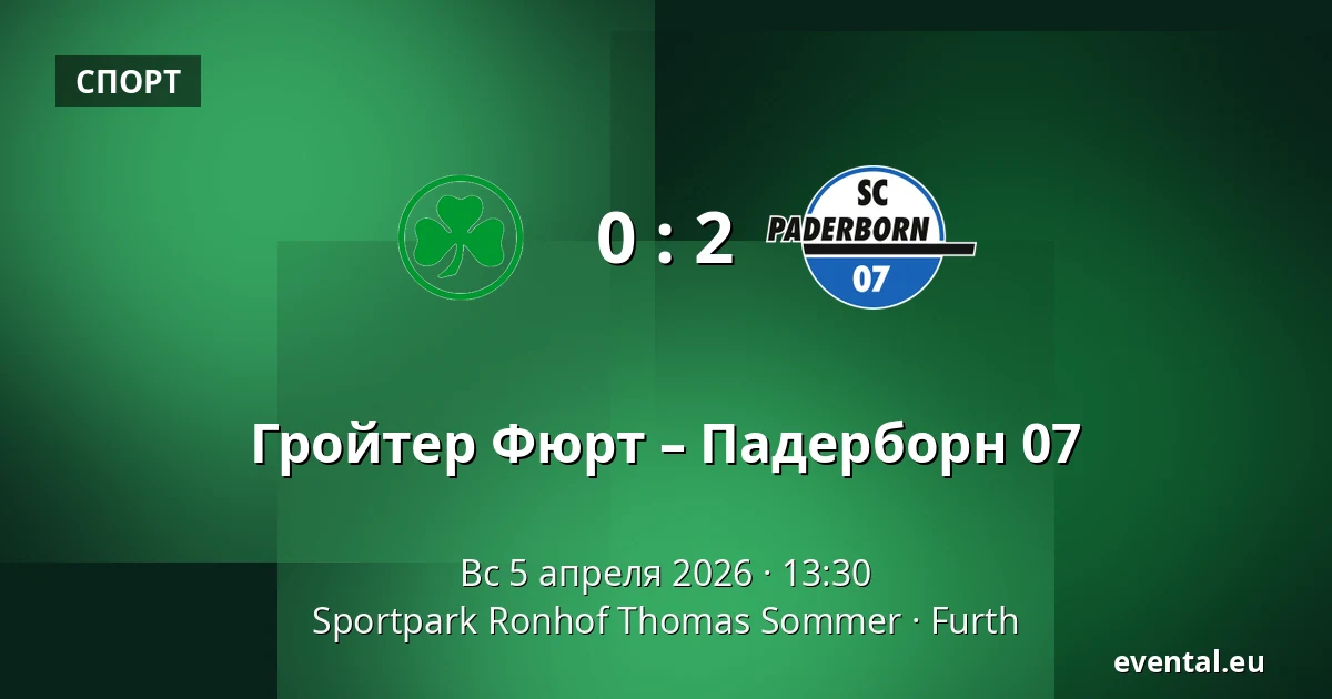 Гройтер Фюрт – Падерборн 07 — Sportpark Ronhof Thomas Sommer, Furth
