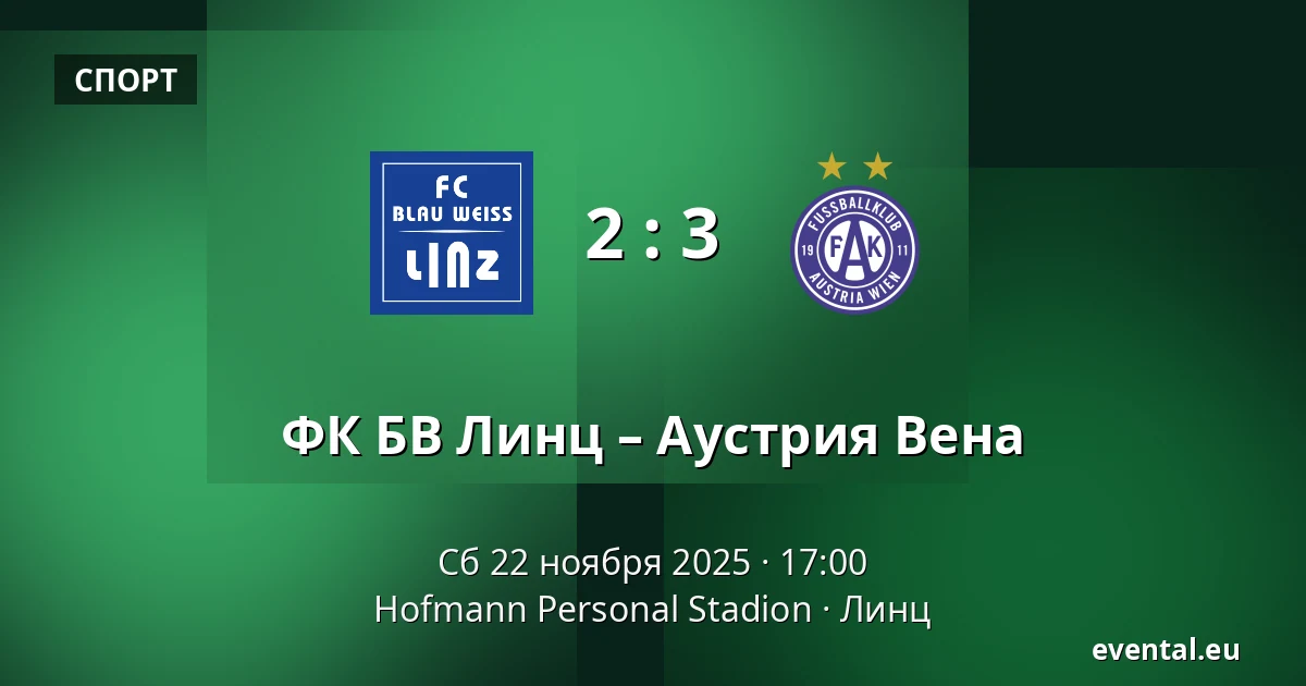 ФК БВ Линц – Аустрия Вена — Hofmann Personal Stadion, Линц