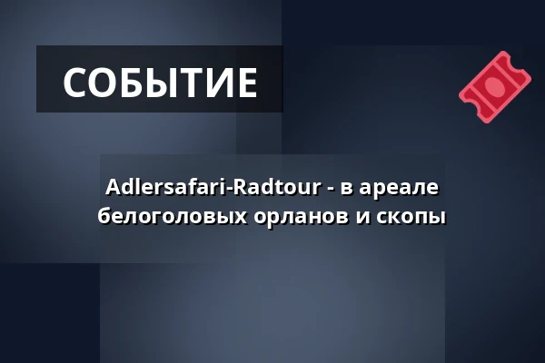 Adlersafari-Radtour - в ареале белоголовых орланов и скопы — Haus des Gastes Waren (Müritz), Waren