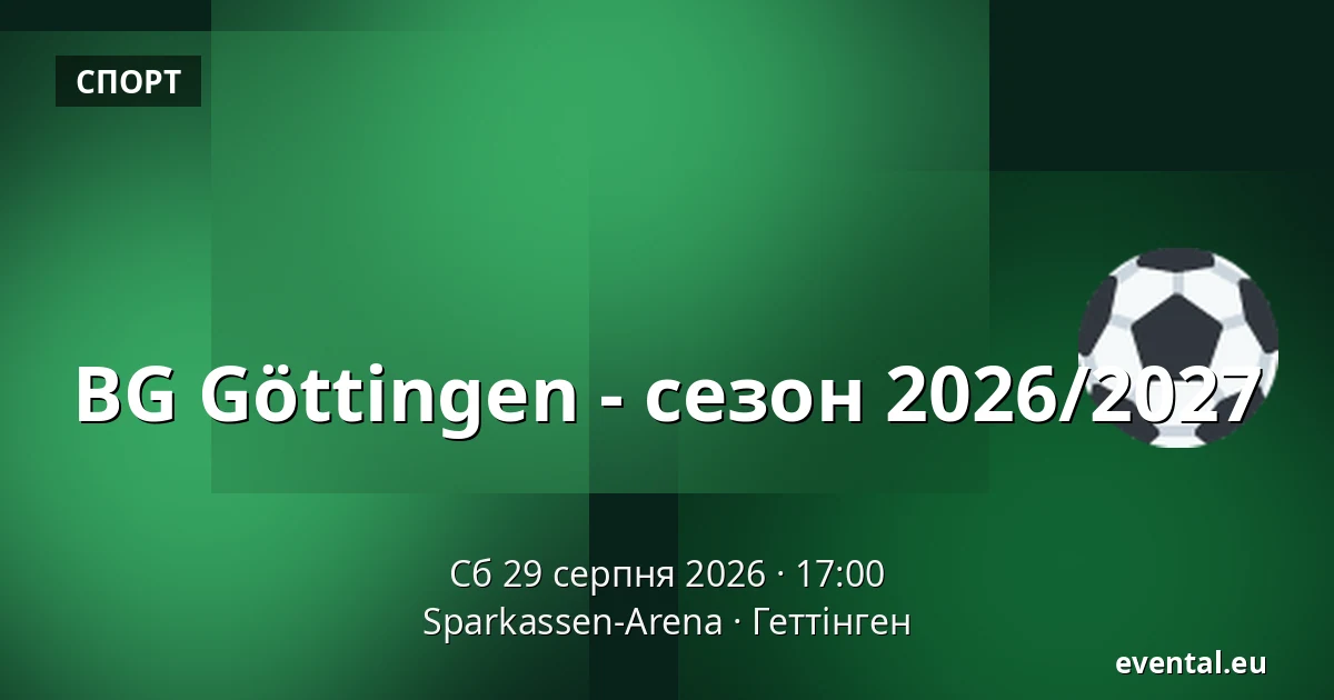 BG Göttingen - сезон 2026/2027 — Sparkassen-Arena, Геттінген