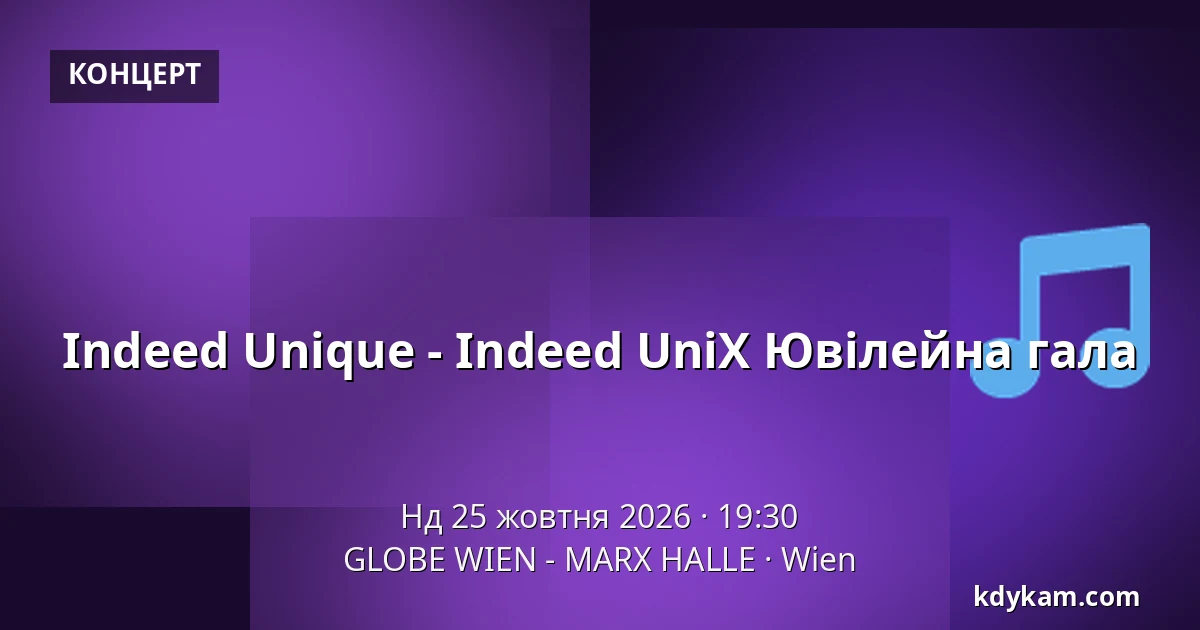 Indeed Unique - Indeed UniX Ювілейна гала — GLOBE WIEN - MARX HALLE, Відень