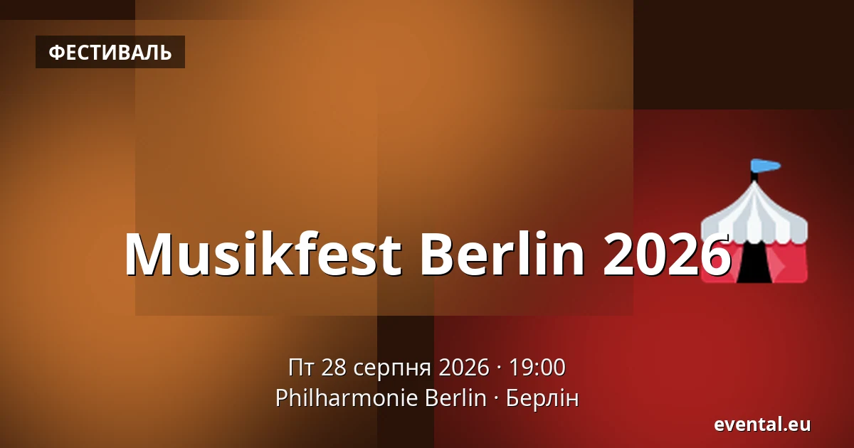 Musikfest Berlin 2026 — Philharmonie Berlin, Берлін