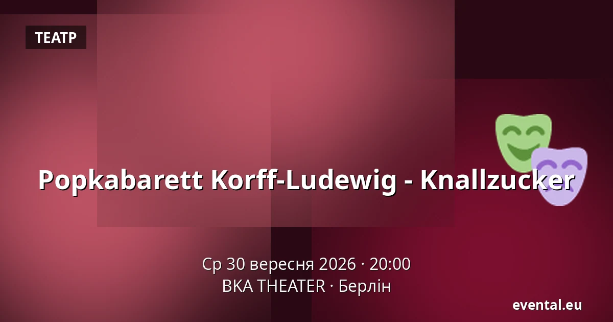 Popkabarett Korff-Ludewig - Knallzucker — BKA THEATER, Берлін