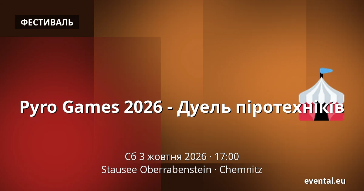 Pyro Games 2026 - Дуель піротехніків — Stausee Oberrabenstein, Chemnitz