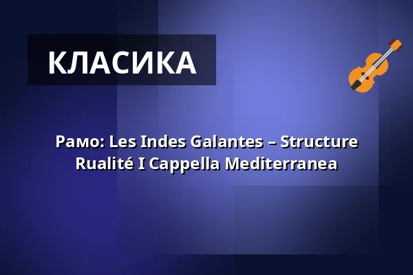 Рамо: Les Indes Galantes – Structure Rualité I Cappella Mediterranea — Kölner Philharmonie, Кельн