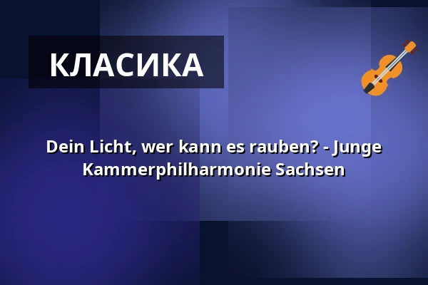 Dein Licht, wer kann es rauben? - Junge Kammerphilharmonie Sachsen — Gewandhaus zu Leipzig, Лейпциг