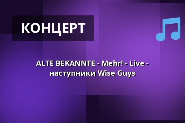 ALTE BEKANNTE - Mehr! - Live - наступники Wise Guys — Kulturhalle Remchingen, Remchingen