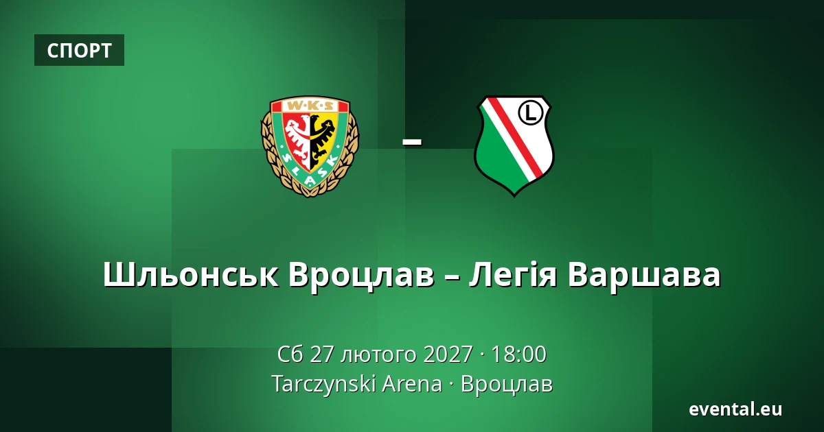 Шльонськ Вроцлав – Легія Варшава — Tarczynski Arena, Вроцлав