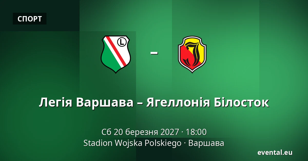 Легія Варшава – Ягеллонія Білосток — Stadion Wojska Polskiego, Варшава