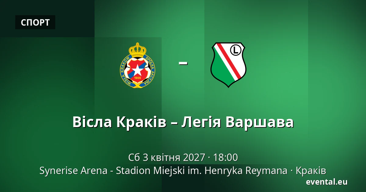 Вісла Краків – Легія Варшава — Synerise Arena - Stadion Miejski im. Henryka Reymana, Краків